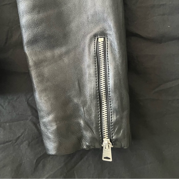 All Saints Billie Leather Jacket - Size Large - Picture 5 of 5